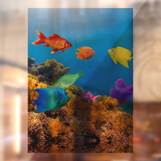 SlipperyJoe's tropische groene blauwpil Raamsticker (Vel 2)