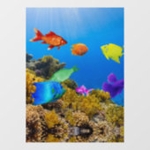 SlipperyJoe's tropische groene blauwpil Raamsticker (Vel)