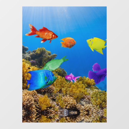 SlipperyJoe's tropische groene blauwpil Raamsticker (Vel)