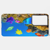 SlipperyJoe's tropische groene blauwpil Samsung Galaxy Hoesje (Linkerkant)