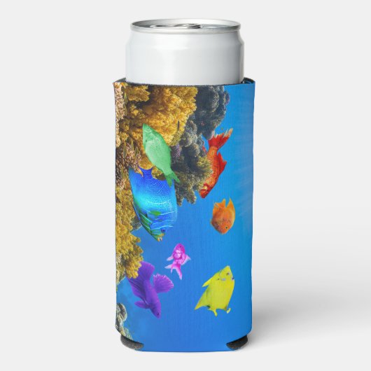 SlipperyJoe's tropische groene blauwpil Seltzer Blikjeskoeler (Seltzer Achterkant)