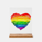 SlipperyJoe's trots gekrabbeld hart vorm tekening Acryl Bord (Voorkant)