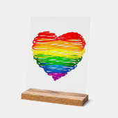 SlipperyJoe's trots gekrabbeld hart vorm tekening Acryl Bord (Hoek)