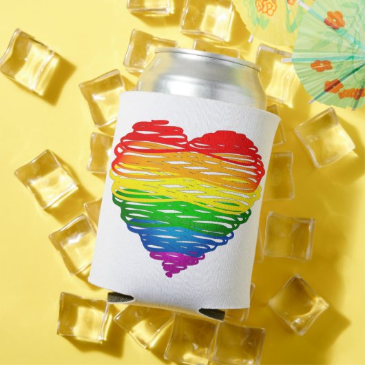 SlipperyJoe's trots gekrabbeld hart vorm tekening Blikjeskoeler (Insitu Zomer)