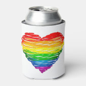 SlipperyJoe's trots gekrabbeld hart vorm tekening Blikjeskoeler (Blikje Voorkant)