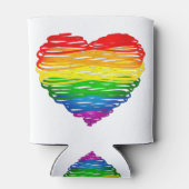 SlipperyJoe's trots gekrabbeld hart vorm tekening Blikjeskoeler (Achterkant)