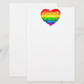 SlipperyJoe's trots gekrabbeld hart vorm tekening Briefpapier (Voorkant / Achterkant)