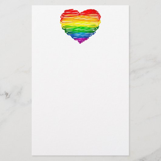 SlipperyJoe's trots gekrabbeld hart vorm tekening Briefpapier (Voorkant)