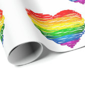 SlipperyJoe's trots gekrabbeld hart vorm tekening Cadeaupapier (Rol Hoek)