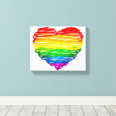 SlipperyJoe's trots gekrabbeld hart vorm tekening Canvas Afdruk (Insitu (Houten vloer))