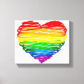 SlipperyJoe's trots gekrabbeld hart vorm tekening Canvas Afdruk (Voorkant)
