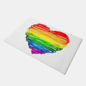 SlipperyJoe's trots gekrabbeld hart vorm tekening Deurmat (Schuin)