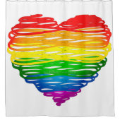 SlipperyJoe's trots gekrabbeld hart vorm tekening Douchegordijn (Voorkant)