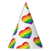 SlipperyJoe's trots gekrabbeld hart vorm tekening Feesthoedjes (Links)