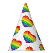 SlipperyJoe's trots gekrabbeld hart vorm tekening Feesthoedjes (Rechts)