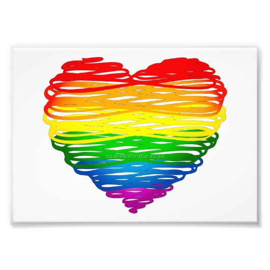 SlipperyJoe's trots gekrabbeld hart vorm tekening Foto Afdruk (Voorkant)