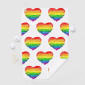 SlipperyJoe's trots gekrabbeld hart vorm tekening Golfhanddoek (Insitu)