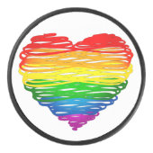 SlipperyJoe's trots gekrabbeld hart vorm tekening Hockey Puck (Voorkant)