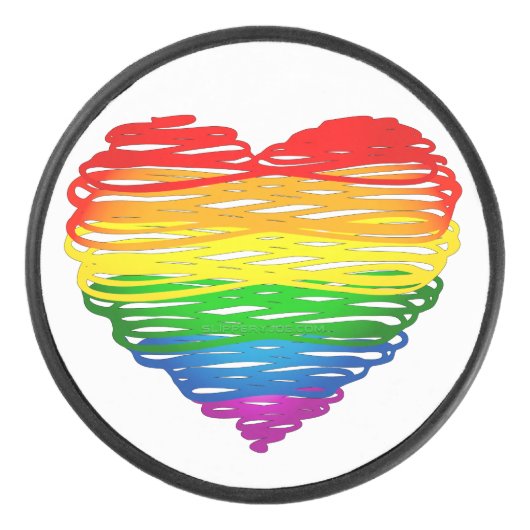 SlipperyJoe's trots gekrabbeld hart vorm tekening Hockey Puck (Voorkant)