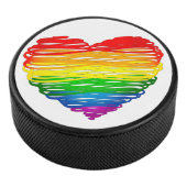 SlipperyJoe's trots gekrabbeld hart vorm tekening Hockey Puck (3/4)