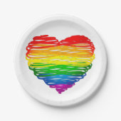 SlipperyJoe's trots gekrabbeld hart vorm tekening Papieren Bordje (Voorkant)