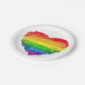 SlipperyJoe's trots gekrabbeld hart vorm tekening Papieren Bordje (Gekanteld)