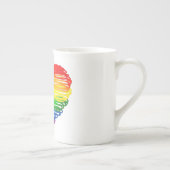 SlipperyJoe's trots gekrabbeld hart vorm tekening Porselein Kop (Rechts)