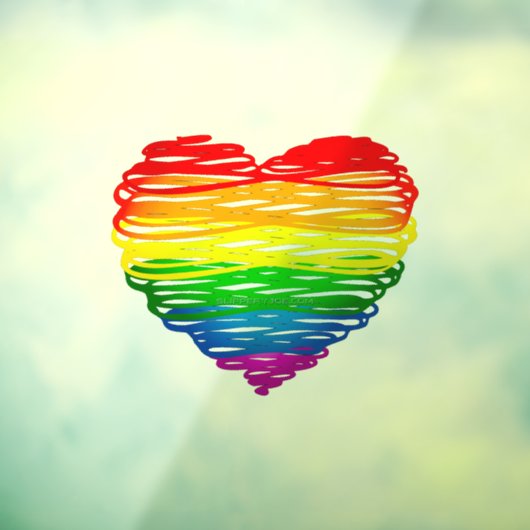 SlipperyJoe's trots gekrabbeld hart vorm tekening Raamsticker (Vel 3)