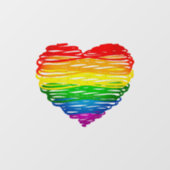 SlipperyJoe's trots gekrabbeld hart vorm tekening Raamsticker (Vel)