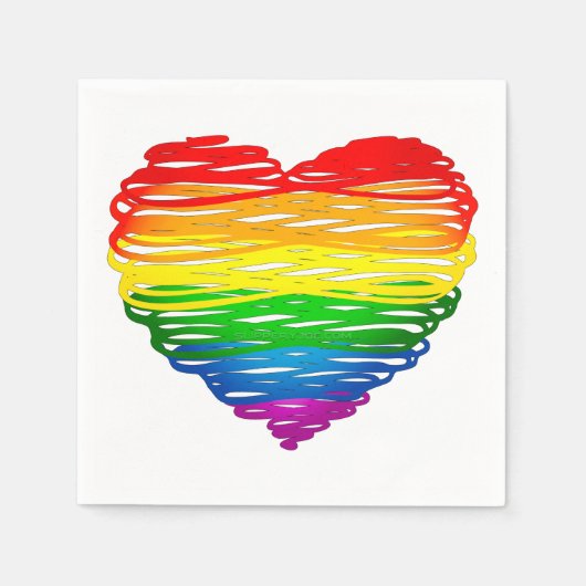 SlipperyJoe's trots gekrabbeld hart vorm tekening Servet (Voorkant)