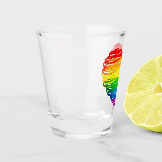 SlipperyJoe's trots gekrabbeld hart vorm tekening Shot Glas (Links)