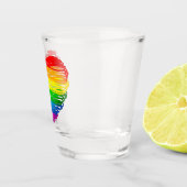 SlipperyJoe's trots gekrabbeld hart vorm tekening Shot Glas (Rechts)