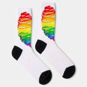 SlipperyJoe's trots gekrabbeld hart vorm tekening Sokken (Rechts)