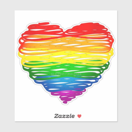 SlipperyJoe's trots gekrabbeld hart vorm tekening Sticker (Vel)