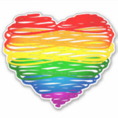 SlipperyJoe's trots gekrabbeld hart vorm tekening Sticker (Voorkant)