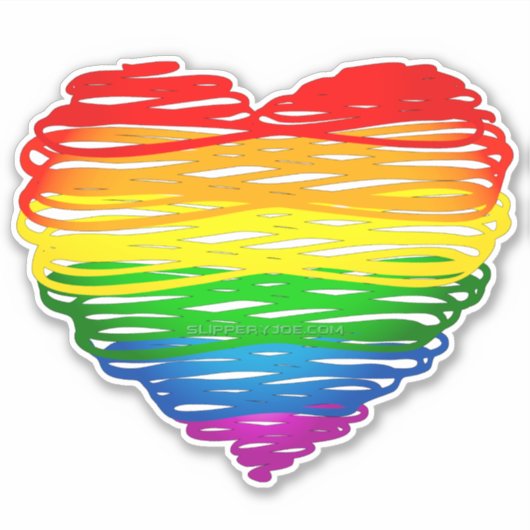SlipperyJoe's trots gekrabbeld hart vorm tekening Sticker (Voorkant)