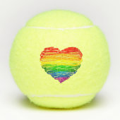 SlipperyJoe's trots gekrabbeld hart vorm tekening Tennisballen (Voorkant)