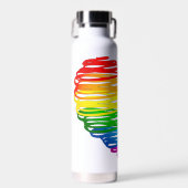 SlipperyJoe's trots gekrabbeld hart vorm tekening Waterfles (Voorkant)