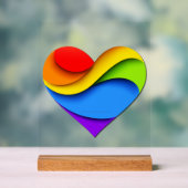 SlipperyJoe's trots hart kromt vorm 3-D drie-d Acryl Bord (Neutraal)