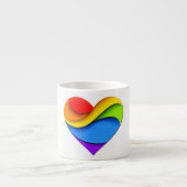 SlipperyJoe's trots hart kromt vorm 3-D drie-d Espresso Kop (Voorkant)