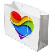 SlipperyJoe's trots hart kromt vorm 3-D drie-d Groot Cadeauzakje (Achterkant Gekanteld)