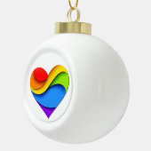 SlipperyJoe's trots hart kromt vorm 3-D drie-d Keramische Bal Ornament (Rechts)