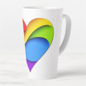 SlipperyJoe's trots hart kromt vorm 3-D drie-d Latte Mok (Rechterhoek)