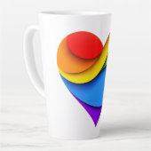 SlipperyJoe's trots hart kromt vorm 3-D drie-d Latte Mok (Linkerhoek)