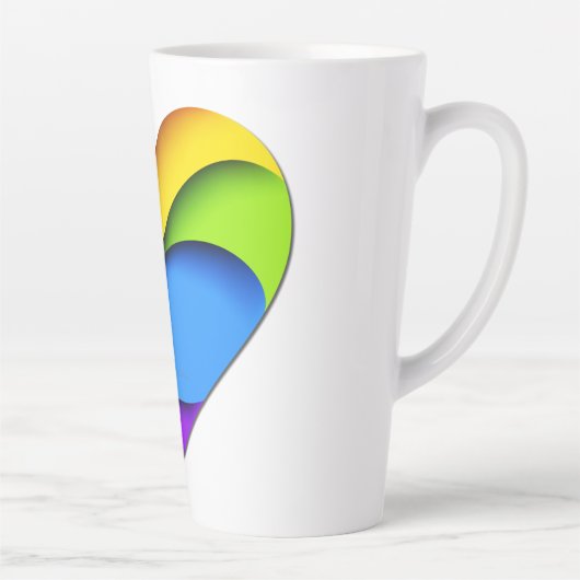 SlipperyJoe's trots hart kromt vorm 3-D drie-d Latte Mok (Rechts)