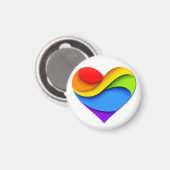 SlipperyJoe's trots hart kromt vorm 3-D drie-d Magneet (Voorkant / Achterkant)