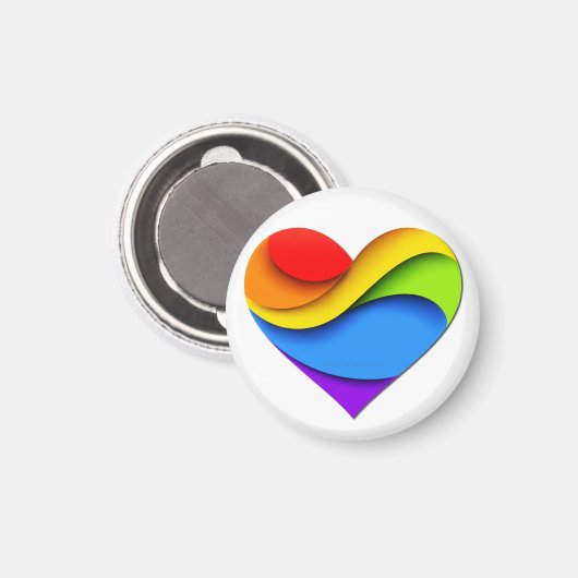 SlipperyJoe's trots hart kromt vorm 3-D drie-d Magneet (Voorkant / Achterkant)