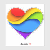 SlipperyJoe's trots hart kromt vorm 3-D drie-d Sticker (Vel)