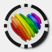 SlipperyJoe's trots hartvorm meerdere horizontaal Poker Chips (Voorkant)