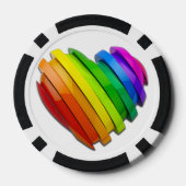 SlipperyJoe's trots hartvorm meerdere horizontaal Poker Chips (Achterkant)